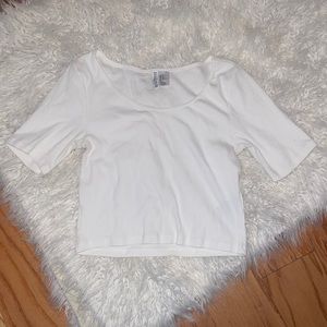 Divided white crop top